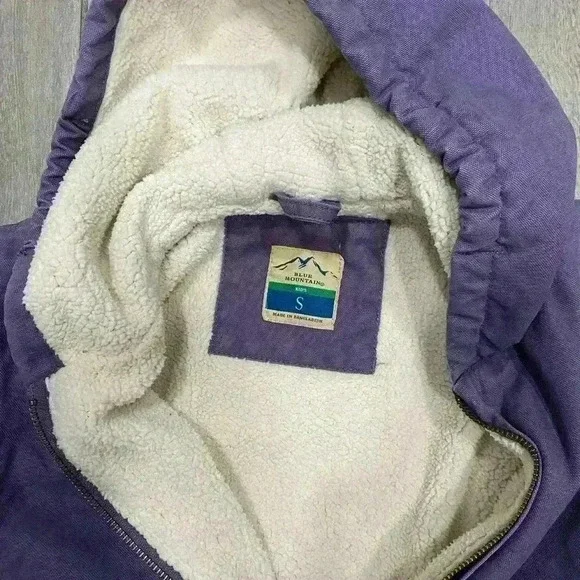 Blue Mountain Girl's Sherpa-Lined Hooded Jacket Sanded Duck Size Small - Picture 3 of 4